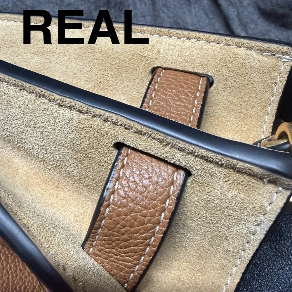 Don't buy a FAKE Tory Burch Lee Radziwill Suede/Leather double bag!
